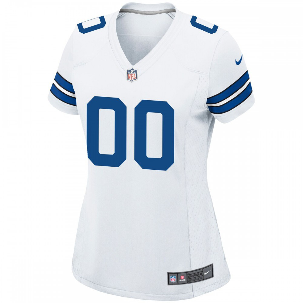 Dallas Cowboys Nike Women's Custom Game Jersey - White-GridironStore